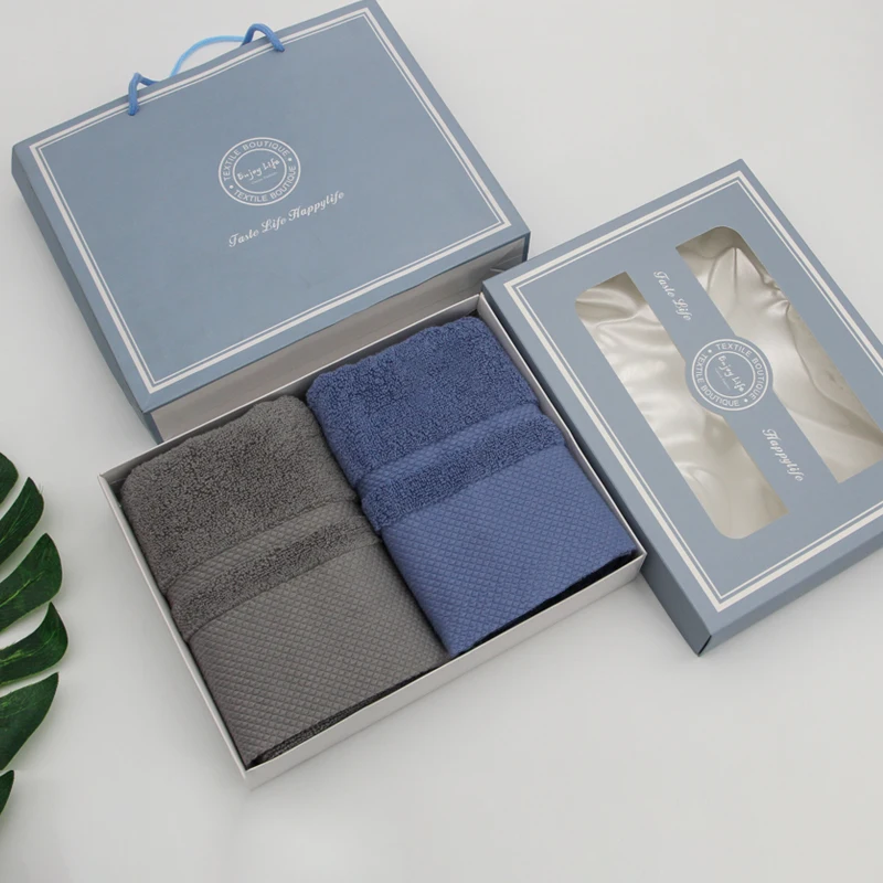 100% Cotton Customized Logo 5 Star Hotel Bath Towel Gift Box Packaging Towel Set Compressed Quick-dry