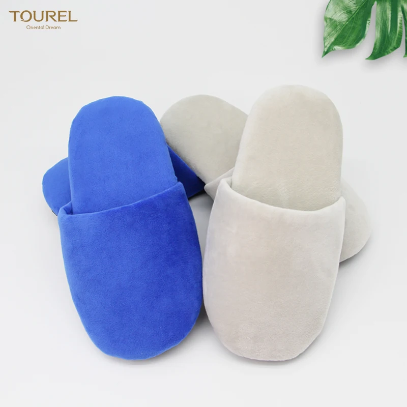Luxury Washable Soft Thick Sole Hotel Slippers Custom Plush Japanese And Korean Cotton Beige Hotel Slipper