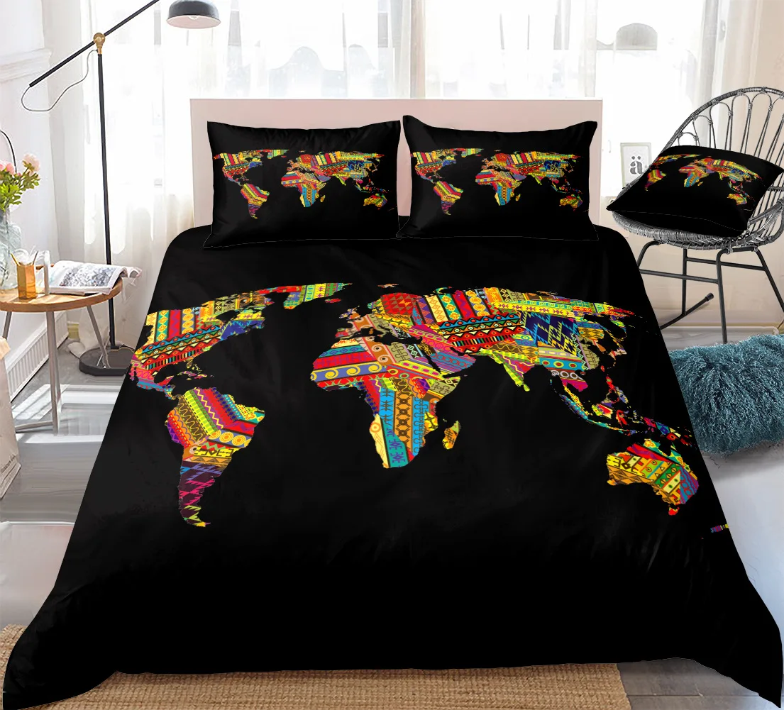 Luxury Beautiful 3d Printing Pieces Bedding Duvet Cover Sets African Style Microfiber Bed Sheet Bedding Set