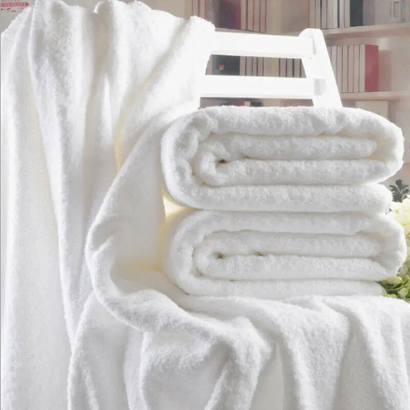 Hotel & Home Supplies Premium 100% Cotton White Towels Super Quality Quick-dry & Compressed Bath Towel Solid Color