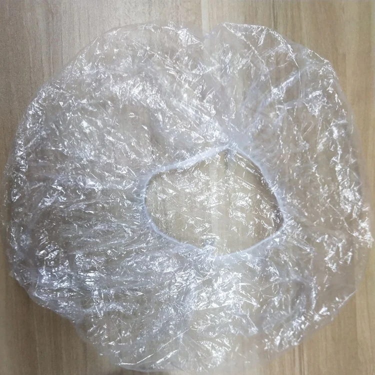 Gorra de Procesamiento para Secado de Cabello de Sal&oacute;n Impermeable Barata al por Mayor Personalizada Pe Pl&aacute;stico Transparente Cubierta para Cabello Gorros de Ducha Desechables