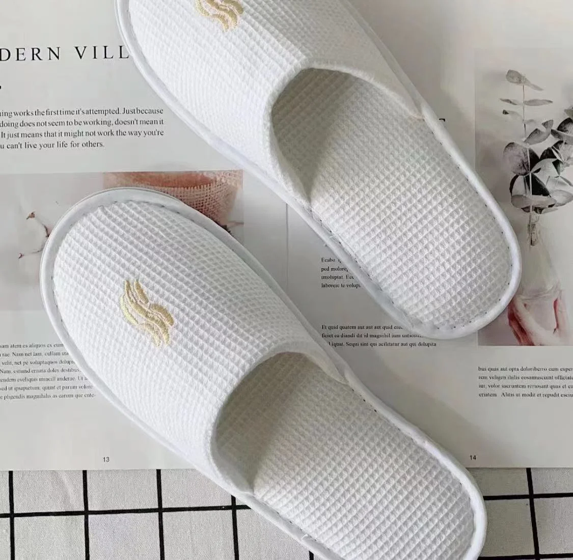 5 Star Supplier Custom Logo Cheap Cotton Bedroom Flip Flop Guest Eva Hotel Disposable Slippers