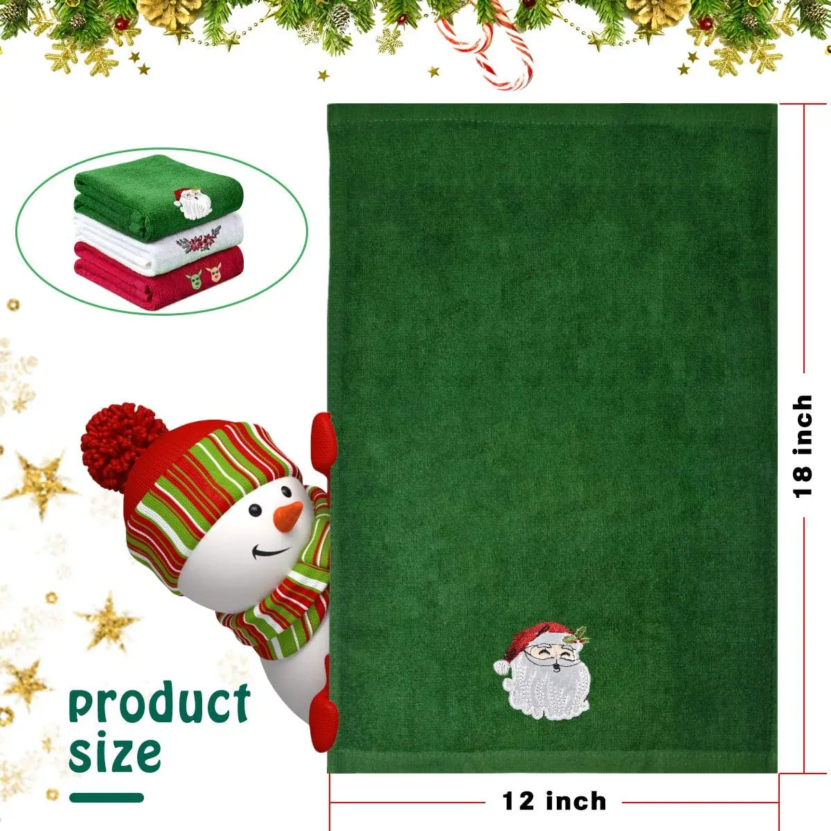 Christmas Decorative Dish Towels Set 3 Packs 100% Cotton Hand Towels For Drying/cleaning Disposable For Cooking/baking