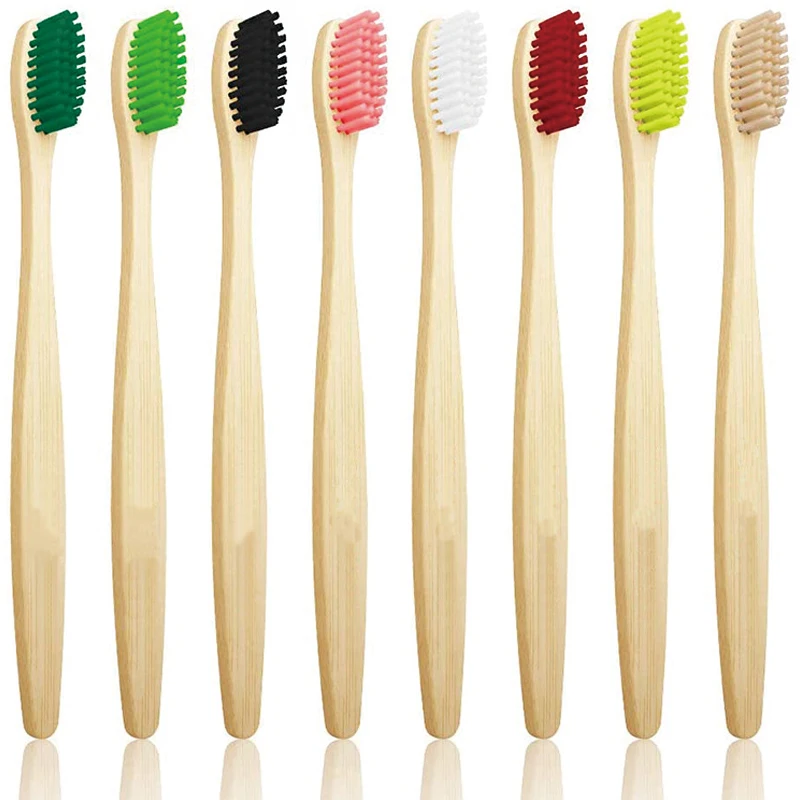 Eco-friendly Family Pack Small Head Bamboo Charcoal Toothbrush With Soft Nylon Bristles Personalized Box For Home Use