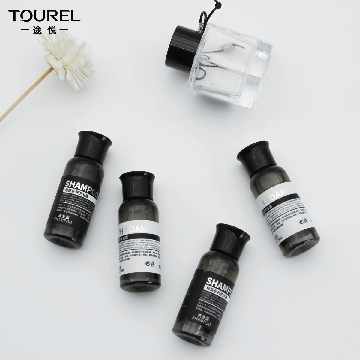 Disposable Hotel Amenities Empty Container 30ml Plastic Pet Bottle Empty Shampoo Bottle For Hotel Amenities