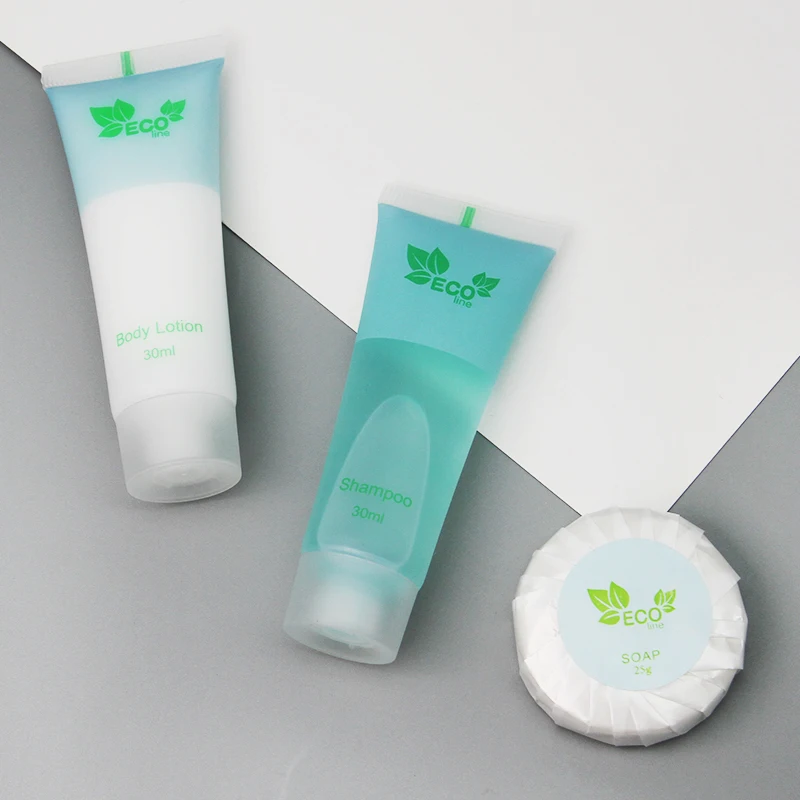 Paquete Ecológico con Logotipo Personalizado Gel de Ducha y Champú en Tubo para Hotel de Lujo Cinco Estrellas