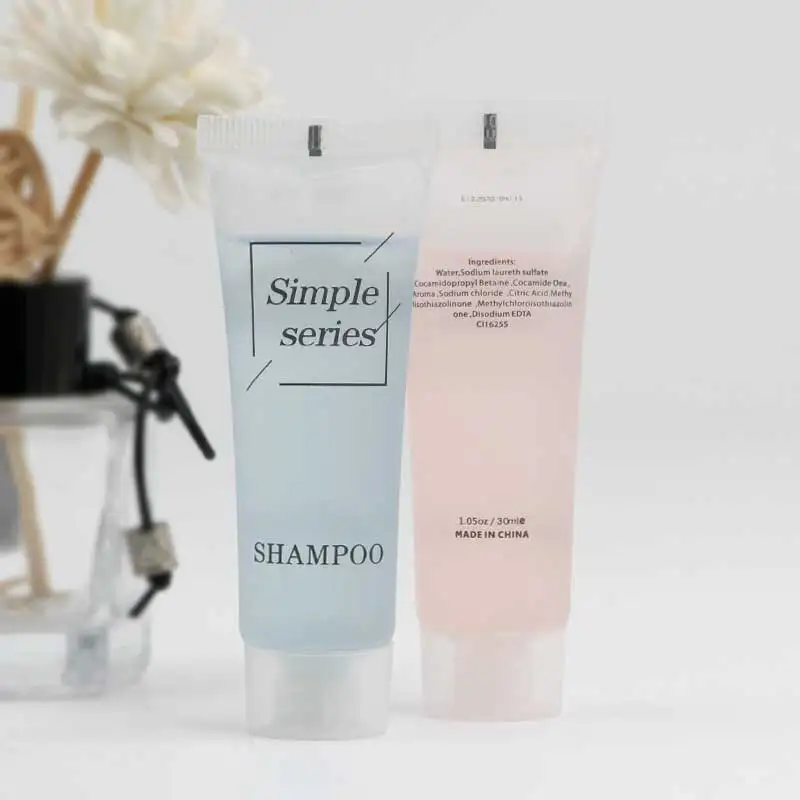 Hotel Bathroom Amenities Set Mini Hotel Shampoo 30ml Botella Shampoo Hotel Biodegradable