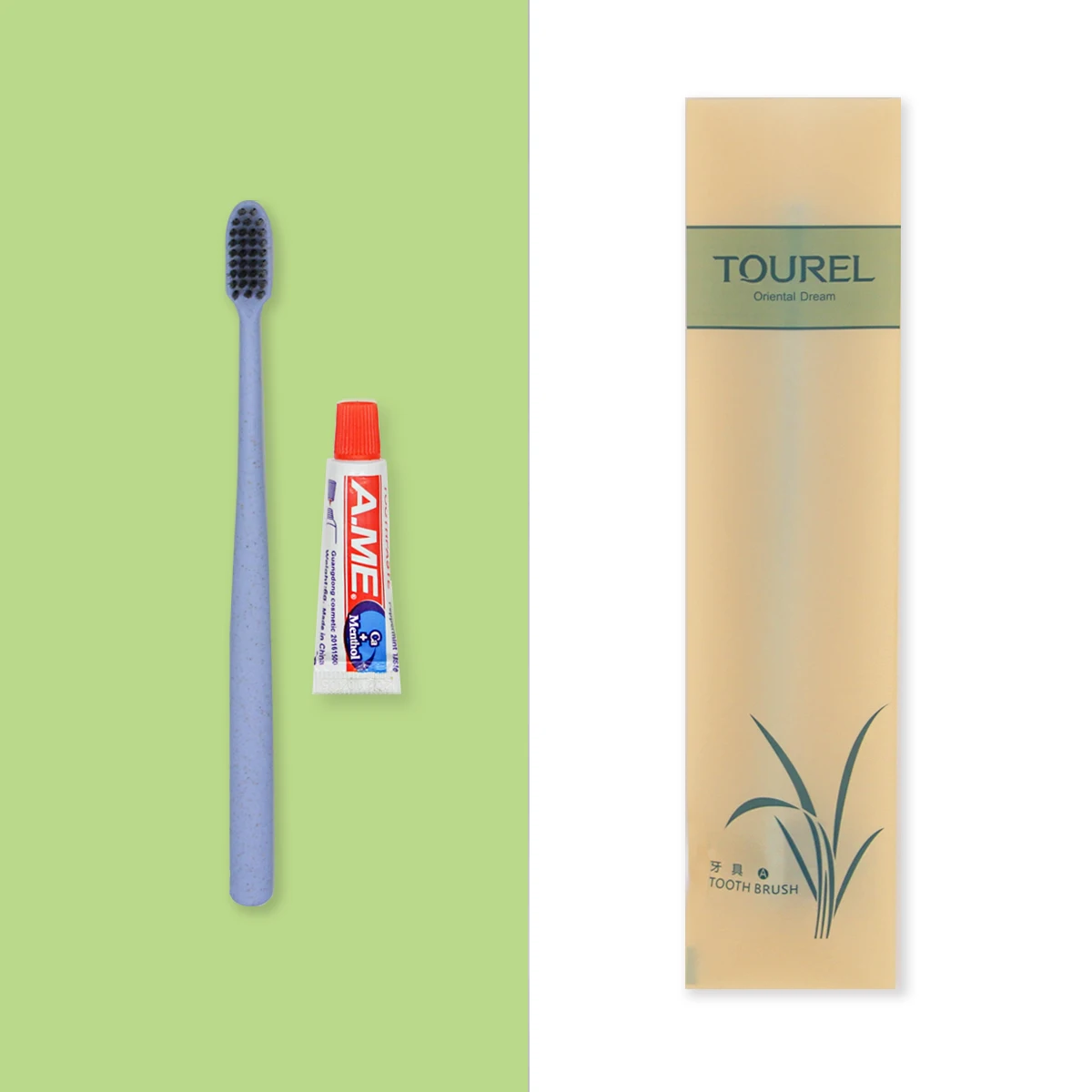 Disposable Battery Powered Foldable Hotel Amenities Dental Kit With Soft Bristle Toothbrush And Toothpaste