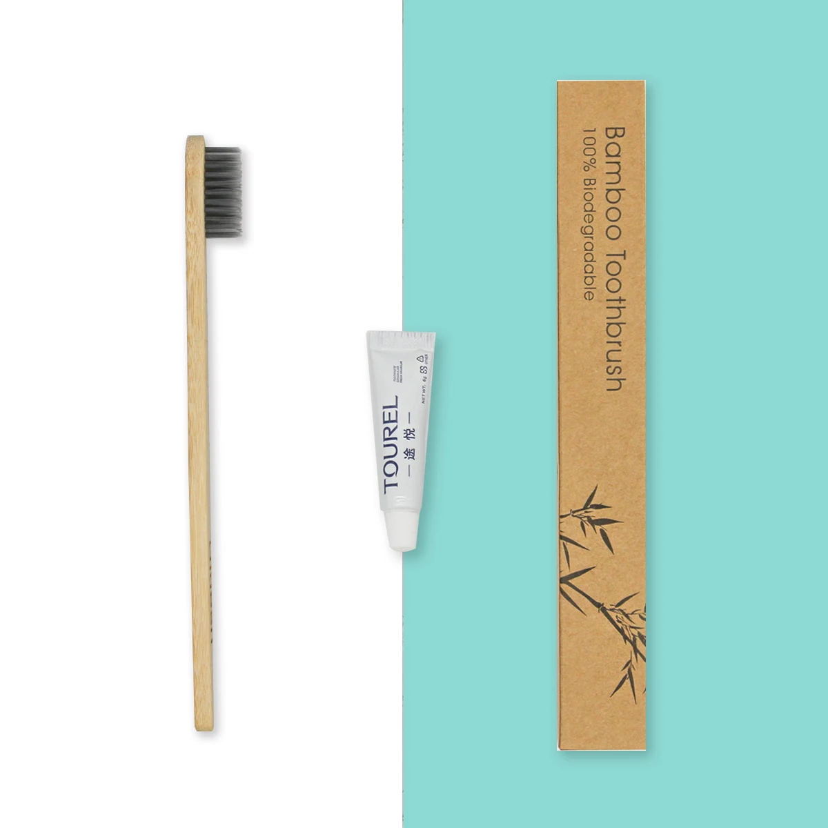 Bamboo Toothbrushes With Eco Friendly Package Disposable Toothbrush With Toothpaste Kit Hotel Travel Airline Dental Kit