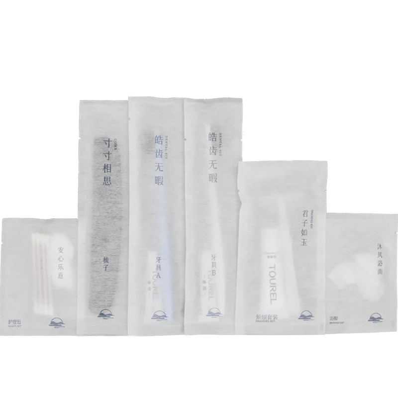 Lmz Tourel Non-woven Package Oem Factory Price One-stop Customized Logo Five Star Hotel Bathroom Cheap White Hotel Aminities