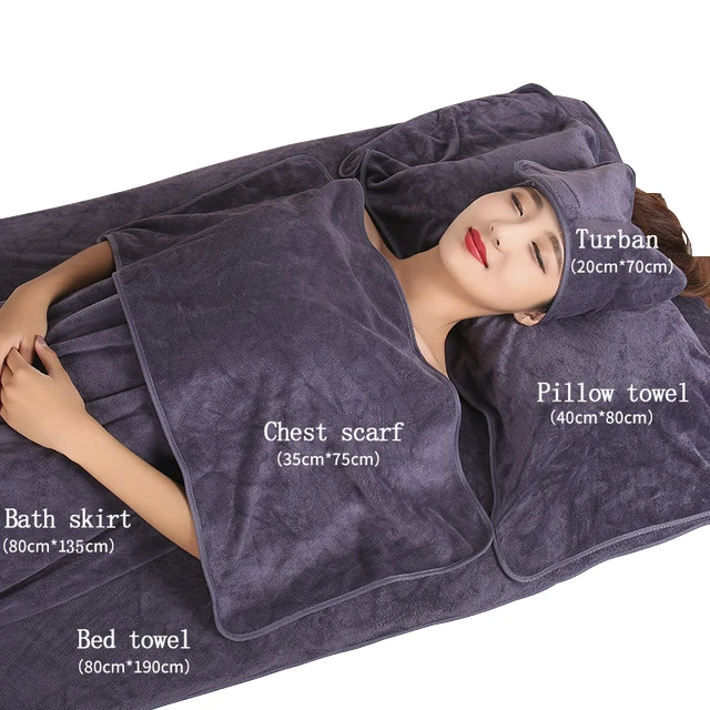 Soft Massage Shower Towels Grey Cotton Massage Table Towel With Face Hole