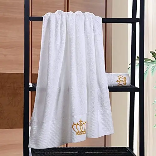 5-star Hotel Quality 100% Cotton White Bath Towel Set Custom Logo Knitted Disposable Linens For Bathroom Use