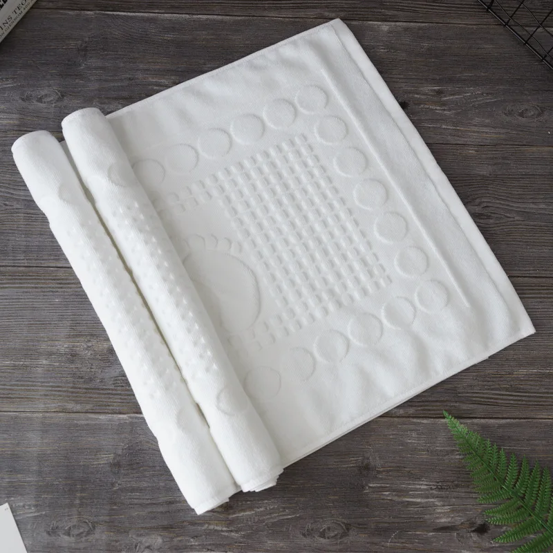 3-5 Star Hotel White Cotton Hotel Bath Floor Mat Bath Foot Towel Bathroom Floor Towel