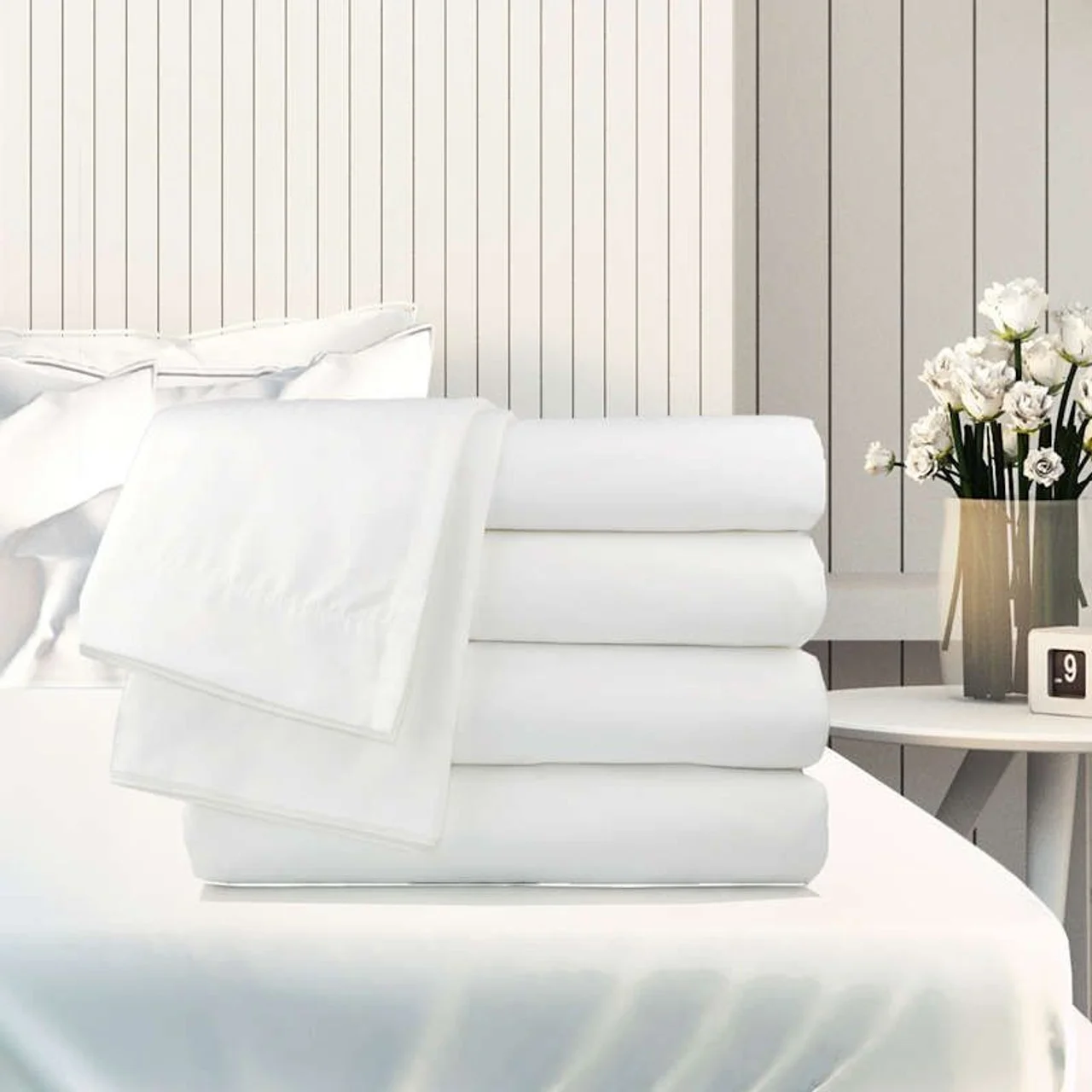 Collections Home Hotel Bedding Set Woven Plain Style Striped Pillowcase Juegos De Sabanas De Algodon Bedding Ensemble