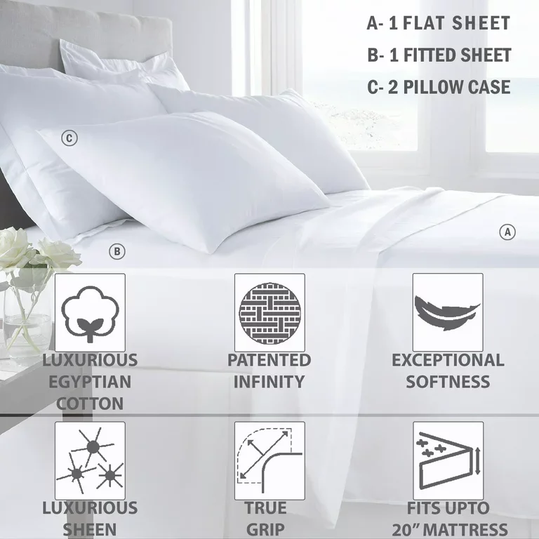 Bestsheet Hotel Bedding Twin Xl 3-piece Cotton Bedsheet Set With 300tc Woven Striped Pattern 4pc Set