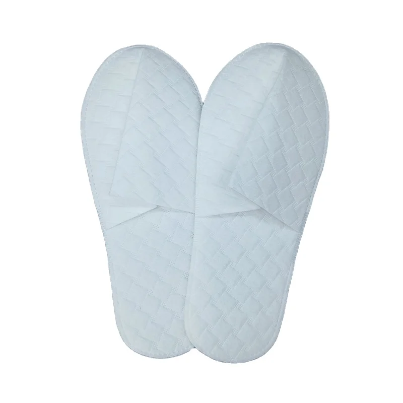 Wholesale High Quality Anti-slip Unisex Odorless Cotton White Eco Friendly Biodegradable Bulk Guest Disposable Hotel Slippers