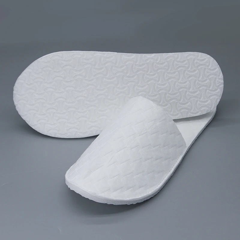 Wholesale Cheap Price Needle Punched Cotton Fabric Disposable Slippers Eco Friendly Sole Slippers For Hotel