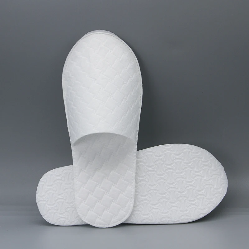 Wholesale Cheap Price Needle Punched Cotton Fabric Disposable Slippers Eco Friendly Sole Slippers For Hotel