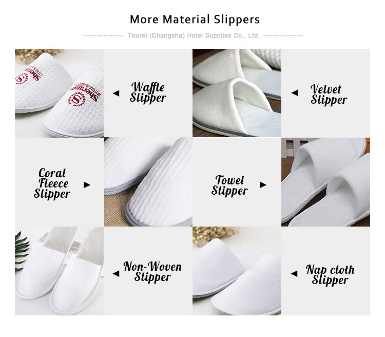 Oem Custom Eco Friendly White Luxury Spa Coral Fleece Closed Toe Eva Sole Disposable Slippers For Hotels With Logo