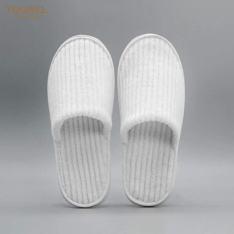 Closed Toe Unisex Individually Wrapped Non-woven 4mm Sole Economy Disposable Hotel Slippers