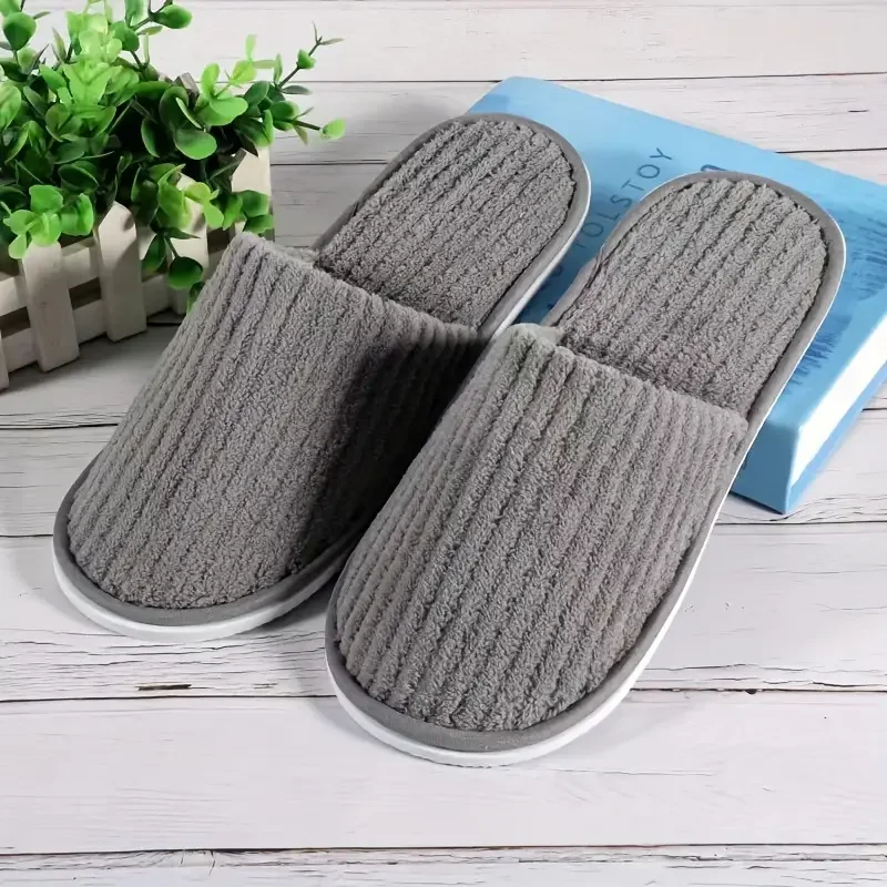 Customizable Luxury Terry Cloth Hotel Slippers Disposable Spa Amenities Private Label Bulk Supply Economically Priced