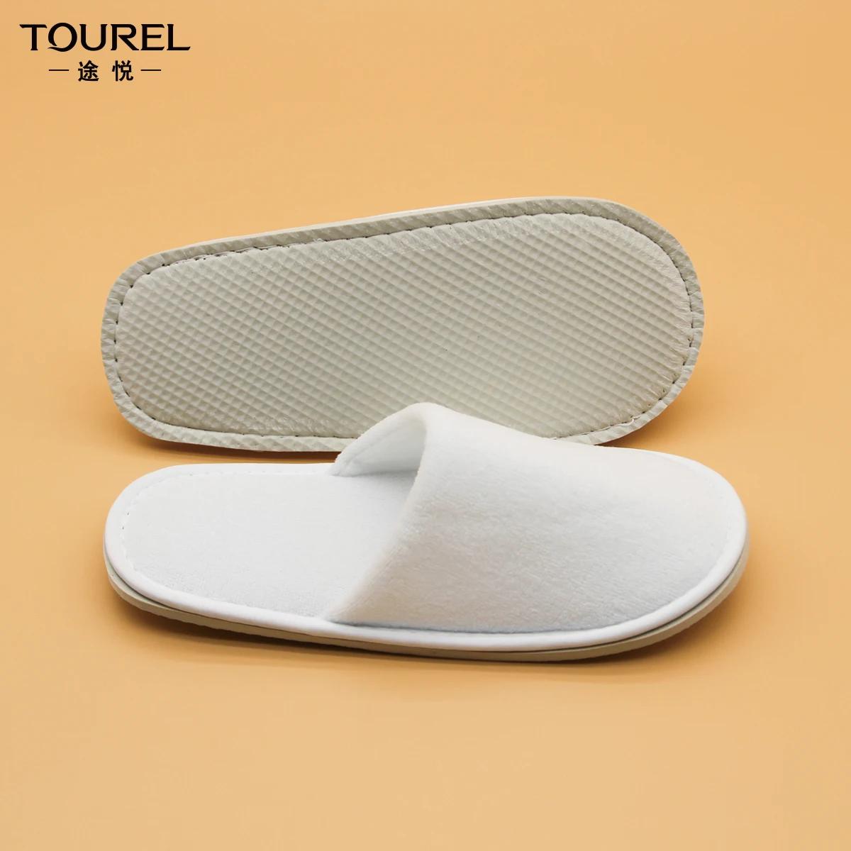 Custom Luxury Hotel Velour Eva Slippers Closed Toe Disposable Amenities