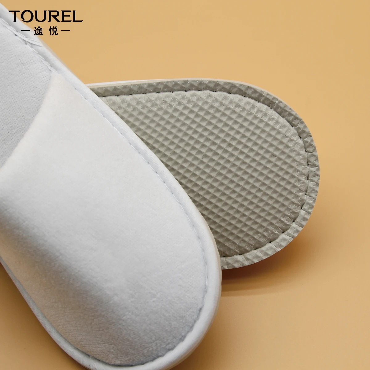 Custom Luxury Hotel Velour Eva Slippers Closed Toe Disposable Amenities