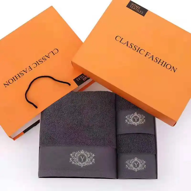 Wholesale Luxury Fluffy Thick Terry Soft 3 Packs Bathroom 100% Egyptian Cotton Bath Towel Set