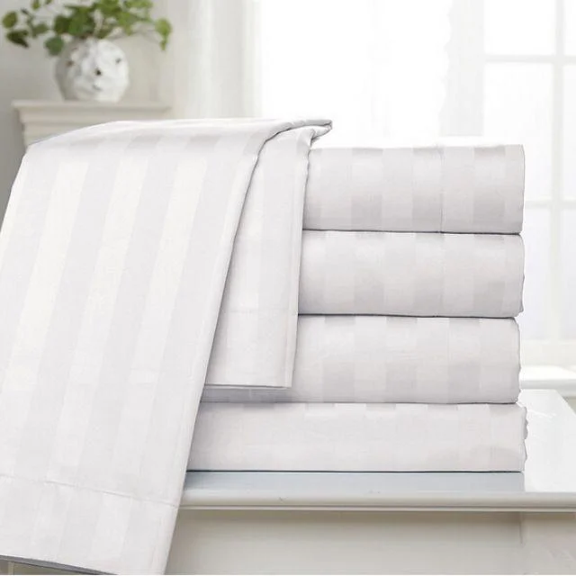 Factory Direct Selling Low Price 100% Cotton Hotel Bed Sheet Set With Different Embroidery