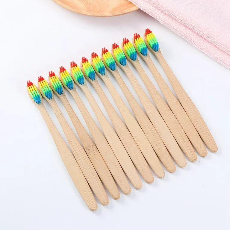 100% Biodegradable Eco-friendly Bamboo Toothbrush Soft Bristle Disposable For Home Use