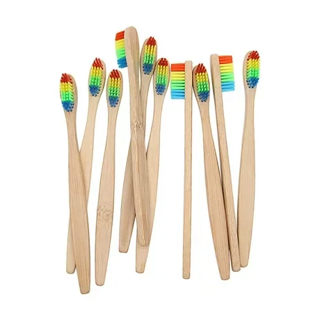 100% Biodegradable Eco-friendly Bamboo Toothbrush Soft Bristle Disposable For Home Use