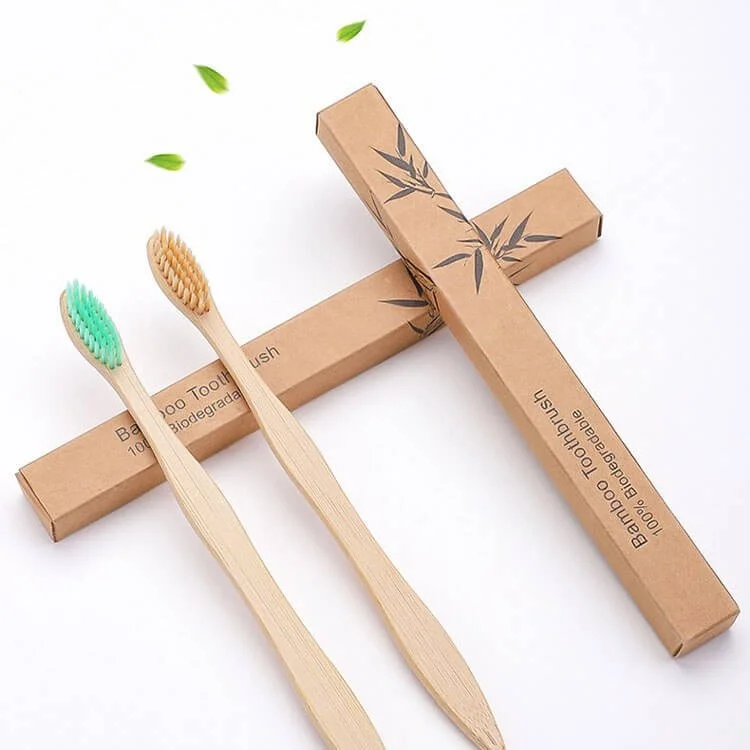 100% Eco-friendly Bamboo Toothbrush For Adults Soft Bristles For Home Use