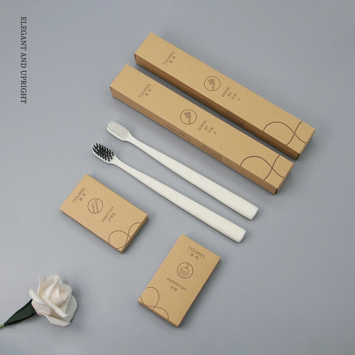 Custom Luxury Oem 5 Star Disposable Biodegradable Eco Friendly Guest Toiletries Kit Accessories Set For Bathroom Hotel Amenities