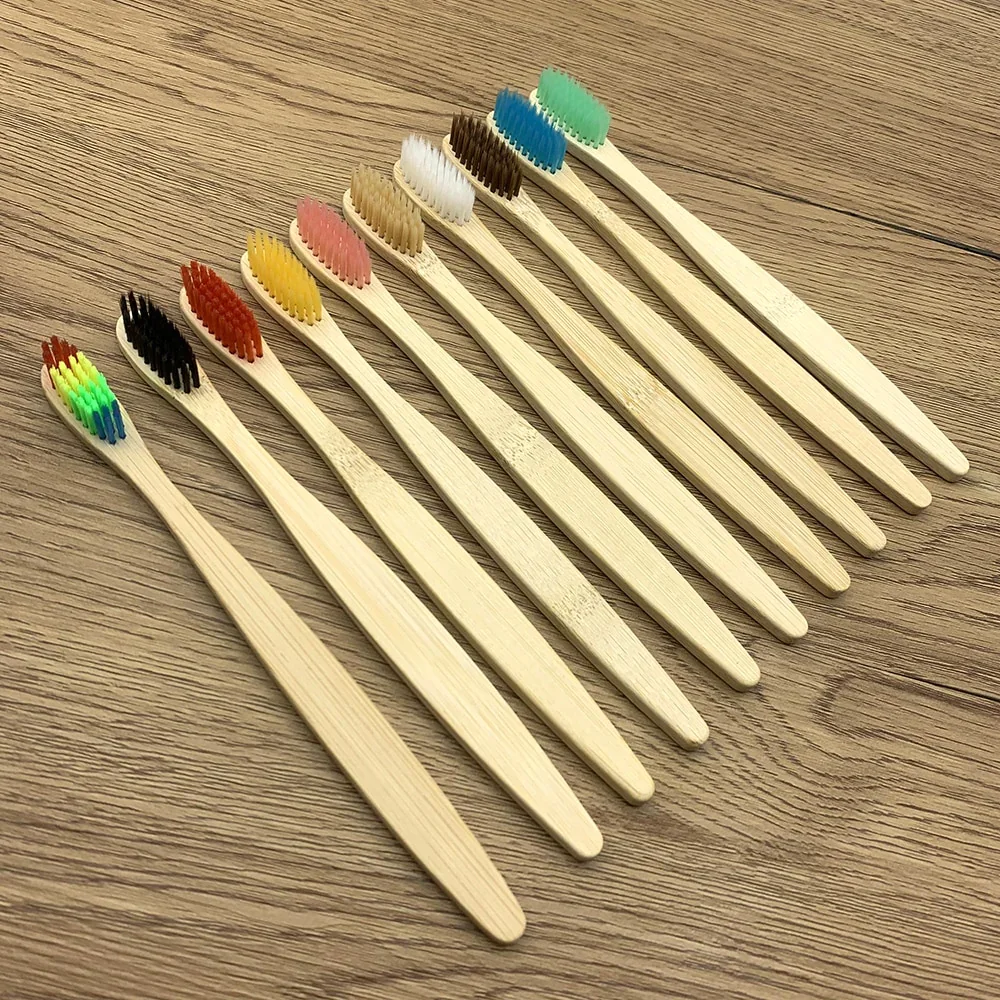 Adult Children's Charcoal Bamboo Toothbrush Bpa-free With Soft Bristle Tube Disposable Feature For Home Use