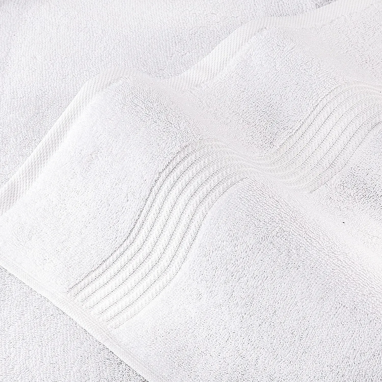White Classic Luxury Bath Mat Floor Towel Set - Absorbent Cotton Hotel Spa Shower/bathtub Mats