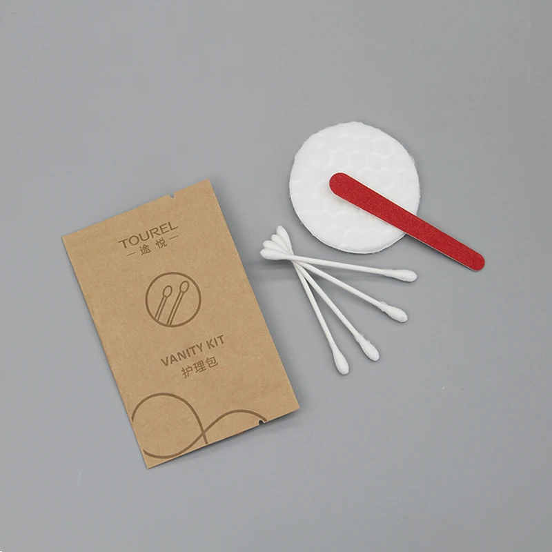Custom Hotel Guest Disposable Toiletries Accessories Set Eco Kraft Paper Packing Amenity Kit For Hotel
