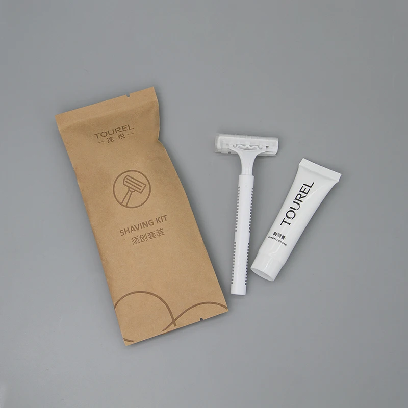 Custom Hotel Guest Disposable Toiletries Accessories Set Eco Kraft Paper Packing Amenity Kit For Hotel