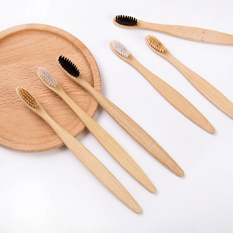 100% Natural Bamboo Toothbrush With Soft Nylon Bristle Eco-friendly Disposable Home Use Toothbrush