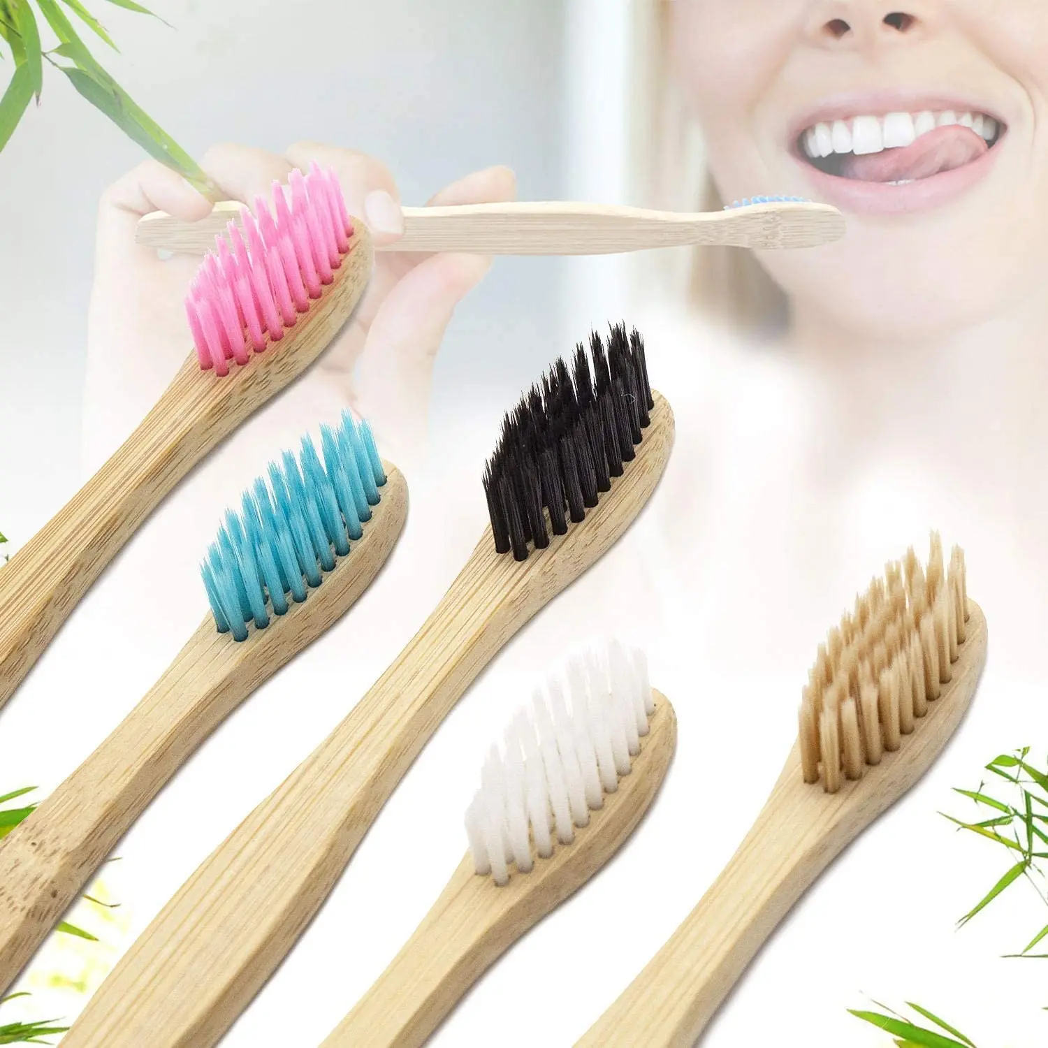 100% Recycled Good Wood Bamboo Toothbrush Soft Bristle Disposable With Paper Box For Home Use