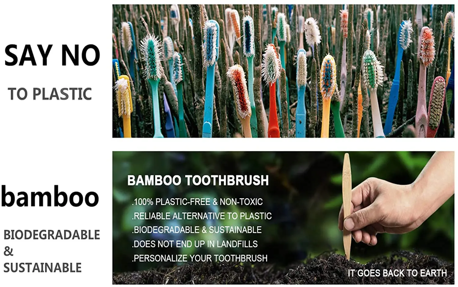 10 Pack Bpa Free Soft Bristles Toothbrushes Eco-friendly Compostable Natural Wooden Bamboo Toothbrush