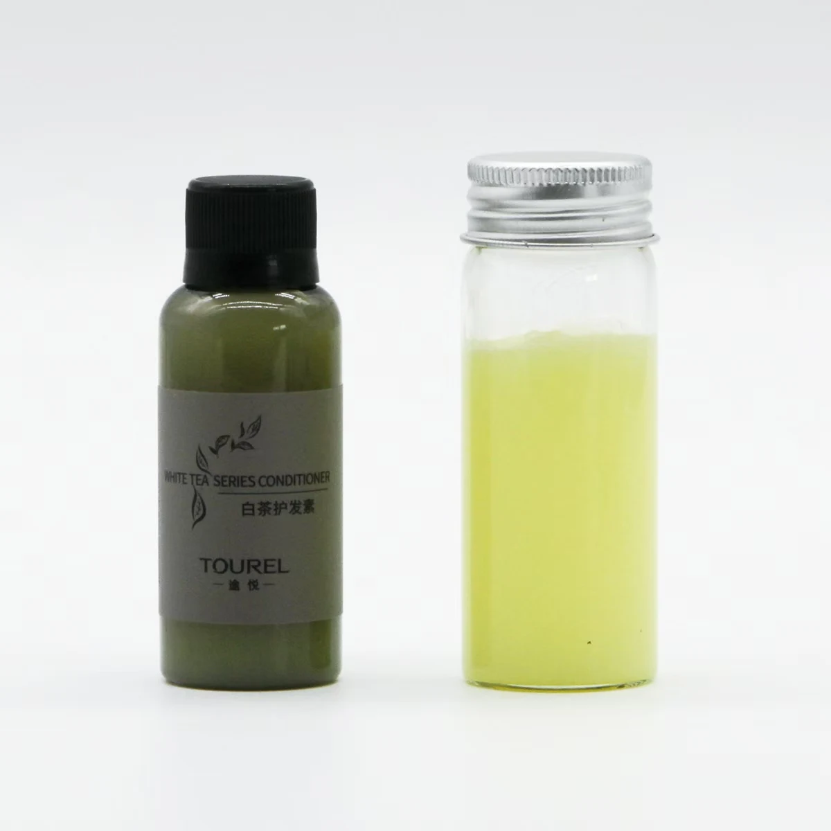 Set de amenidades con fragancia de té blanco para hoteles, 30g, champú desechable, gel de baño, loción corporal y acondicionador con tapa de rosca