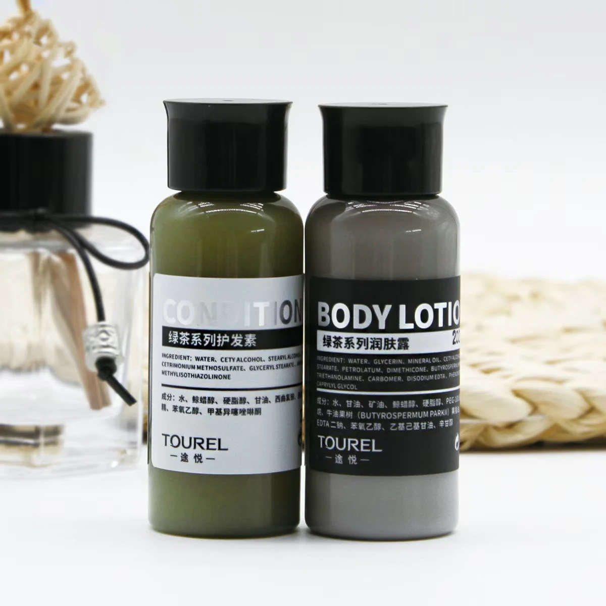 30ml Hotel Shampoo And Conditioner Shower Gel Bottles Green Tea Fragrance Hotel Bathroom Mini Shampoo And Conditioner For Hotel