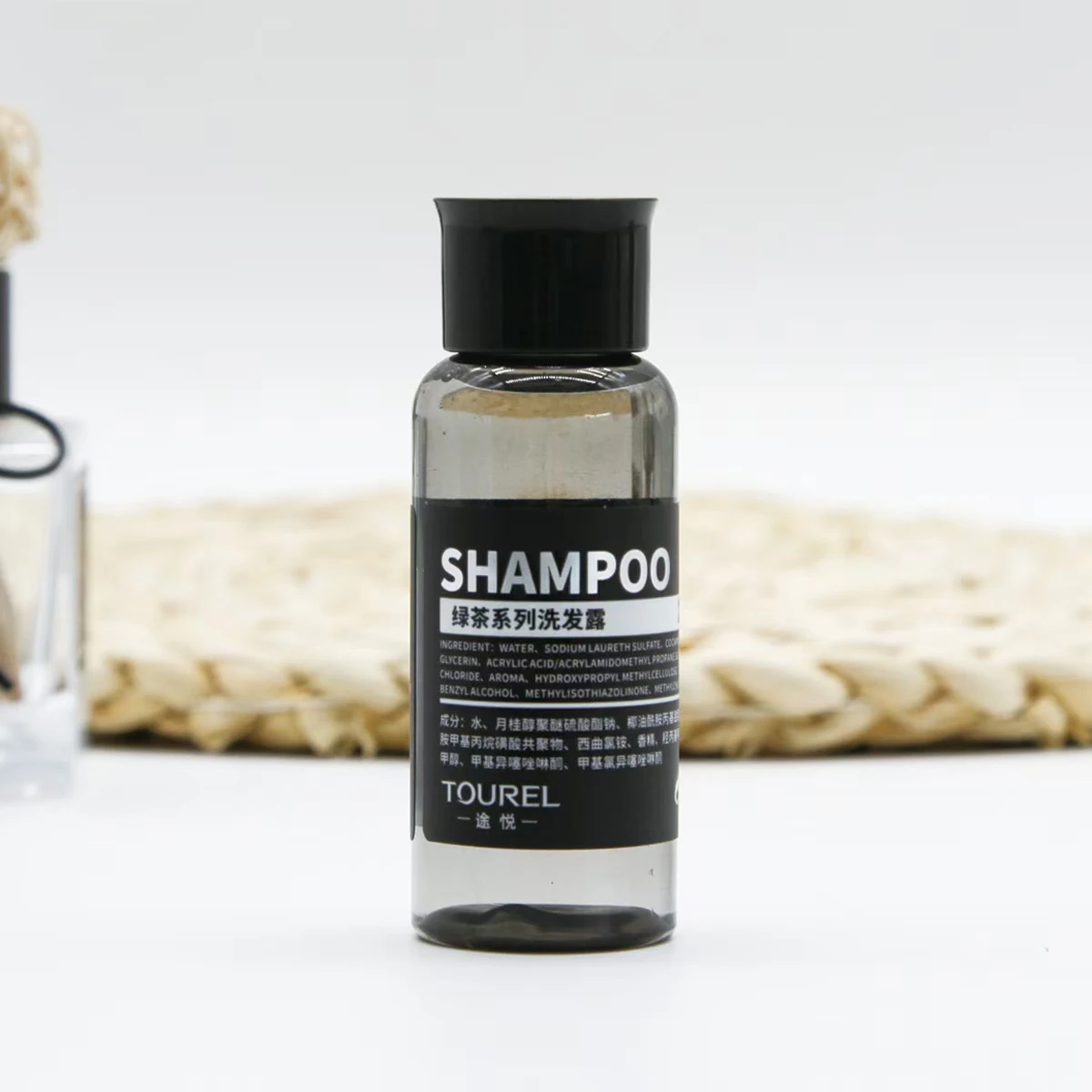 Wholesale Custom Hotel Amenities Luxury Hotel Guest Bedroom Toiletries Green Tea Fragrance Disposable Shampoo Kit