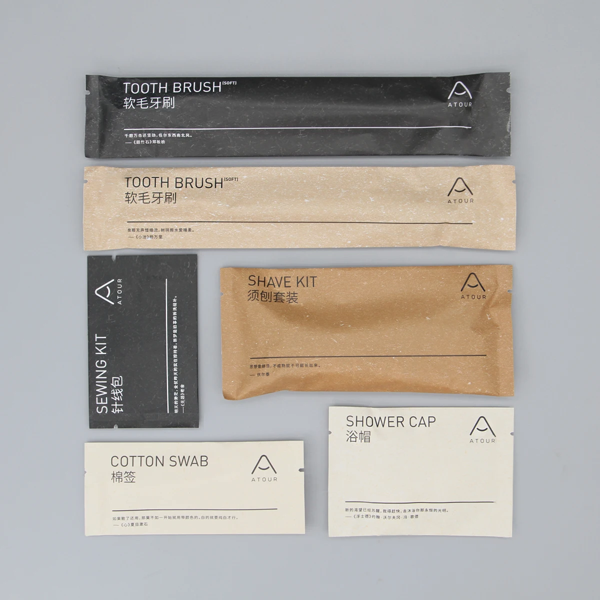 Hotel Dry Amenity Eco-friendly Disposable Bathroom Amenities Set With Customized Design Ce/grs Certified