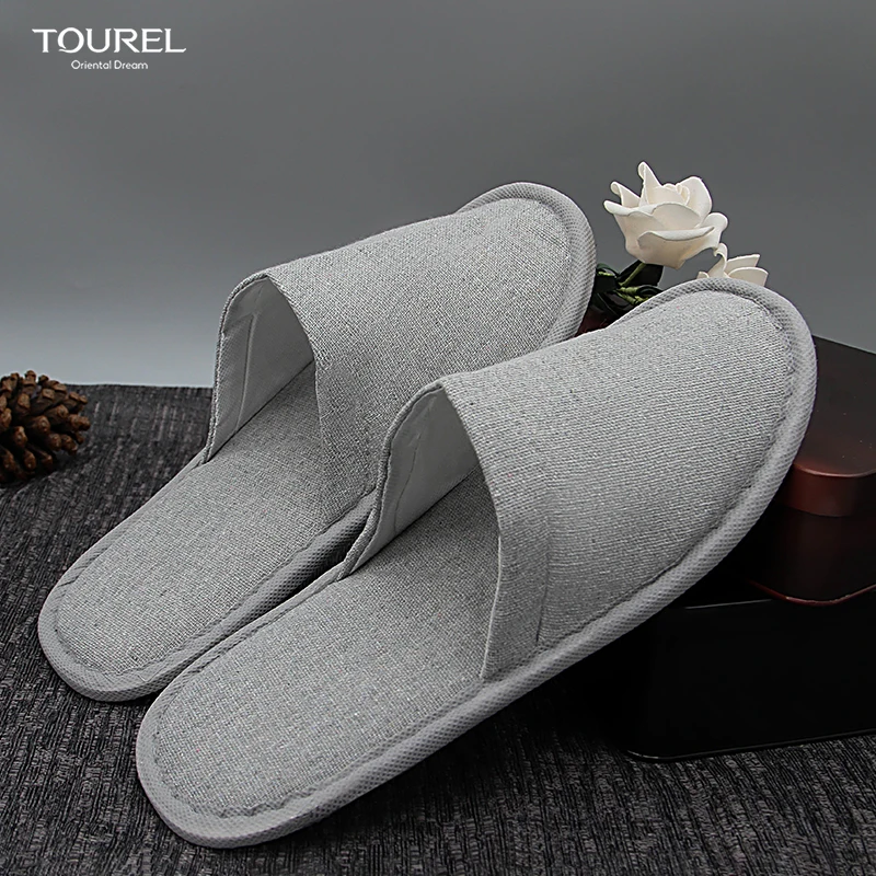 Comfortable Disposable Indoor Hotel Slippers Closed-toe Spa Slippers For Guests' Travel Soft Amenities
