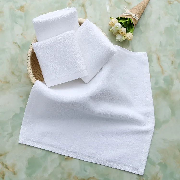 Customized Logo Disposable 100% Cotton Terry Luxury Hotel Towels Sets Spa Bath & Face Towels 33x33cm Egyptian Cotton