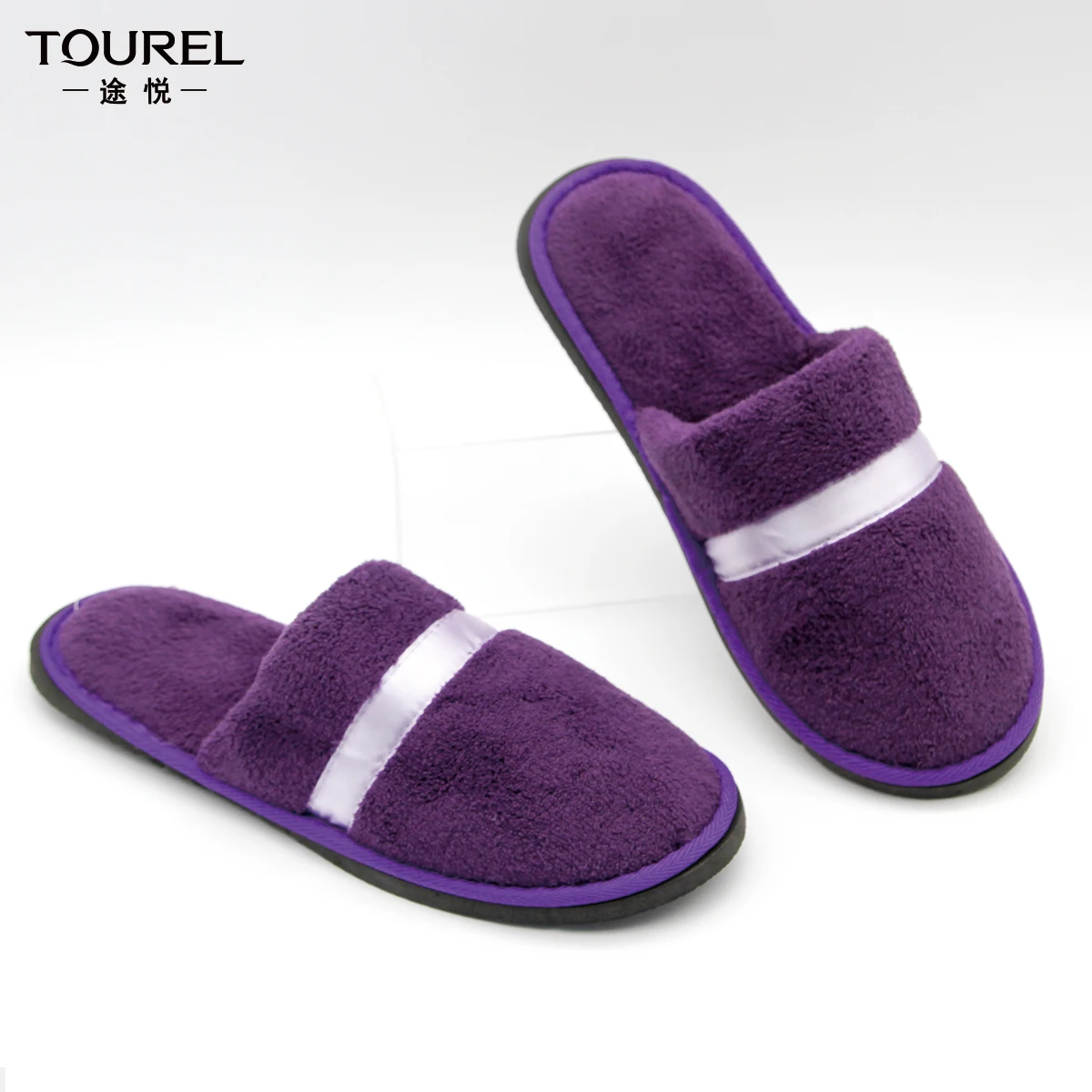 Venta al por mayor de Zapatillas Desechables de Hotel y Spa de Vellón de Coral de Algodón Biodegradable Ecológico Premium Unisex con Logotipo Personalizado de Terciopelo de Lujo Suave