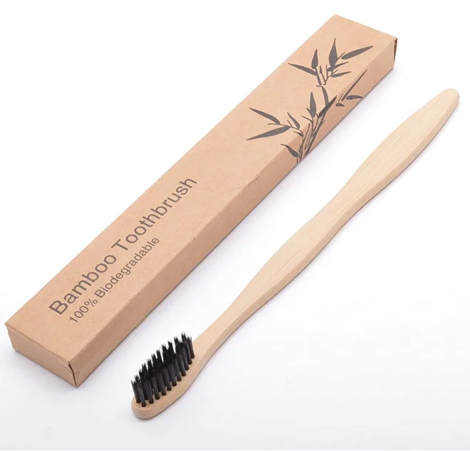 Custom 100% Eco-friendly Soft Bristle Bamboo Toothbrush Disposable For Home Or Hotel Use
