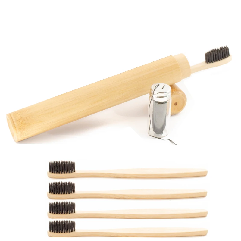 Custom 100% Eco-friendly Soft Bristle Bamboo Toothbrush Disposable For Home Or Hotel Use