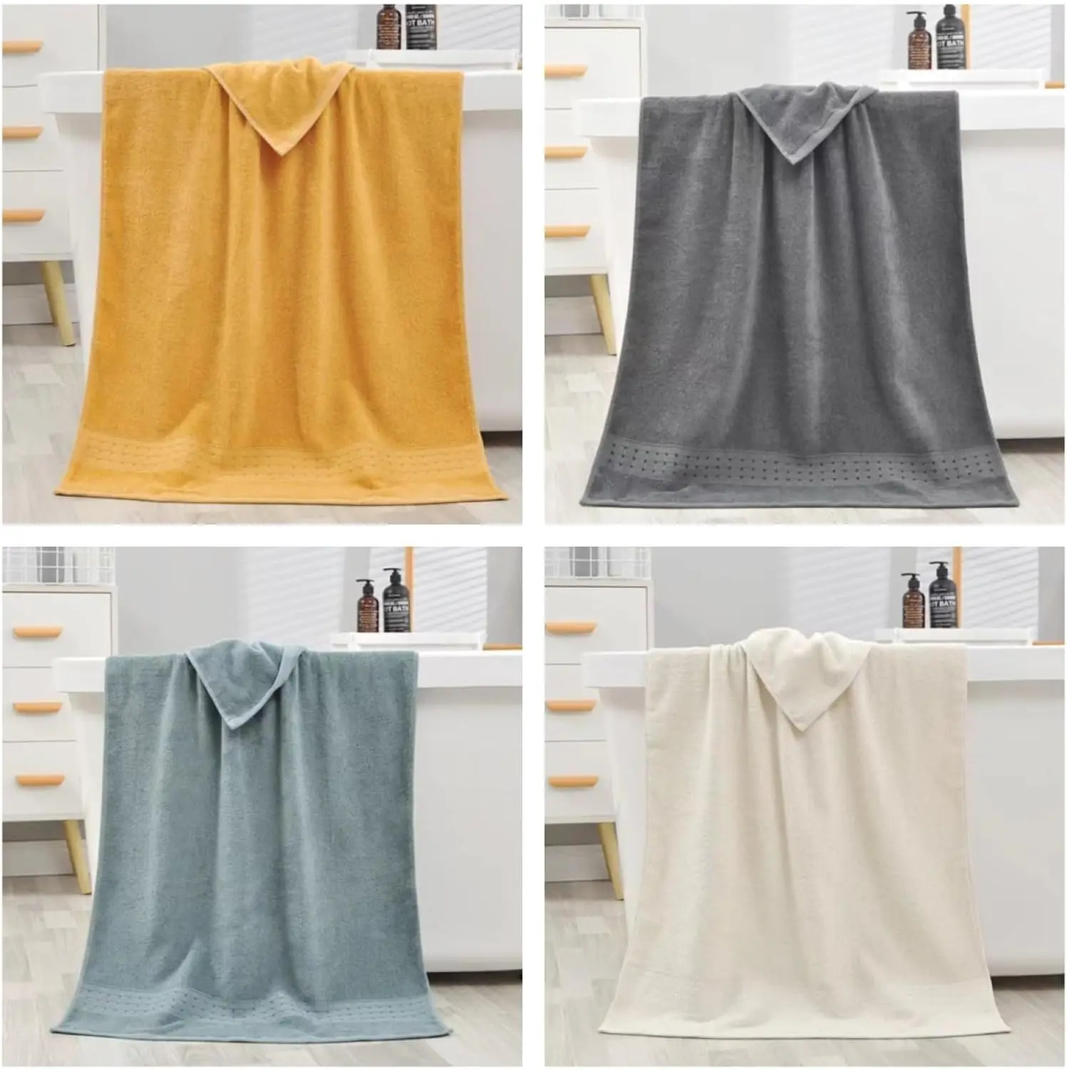 Premium 6-piece Customisable Large Beach Bath And Face Towels Hi-quality 100% Cotton Disposable Bath Towel Gift Set